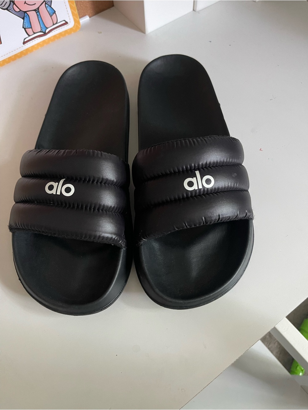 ALO Yoga Black Cloud it Slide Sandals